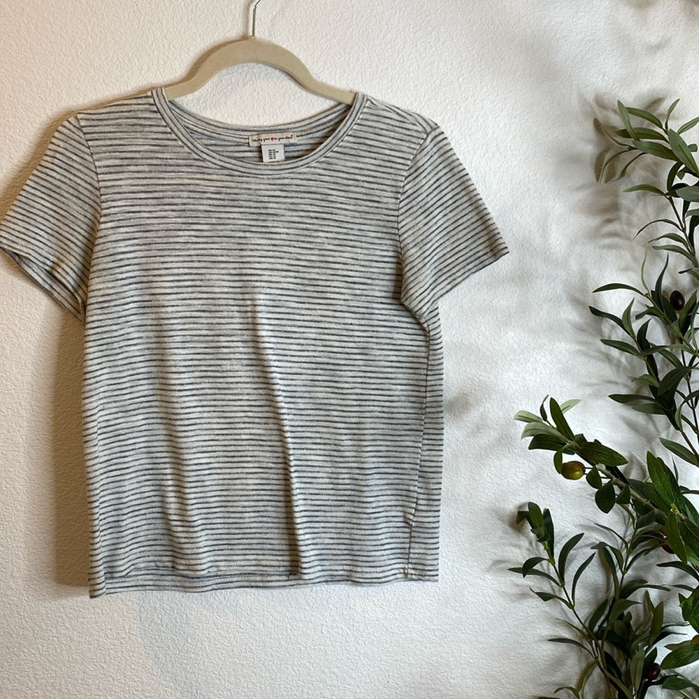 boxy cropped stripped tee medium